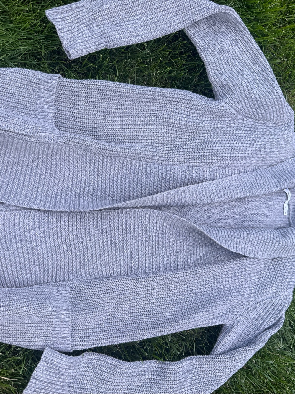 MISSLOOK Lavender Open-Front Knit Cardigan